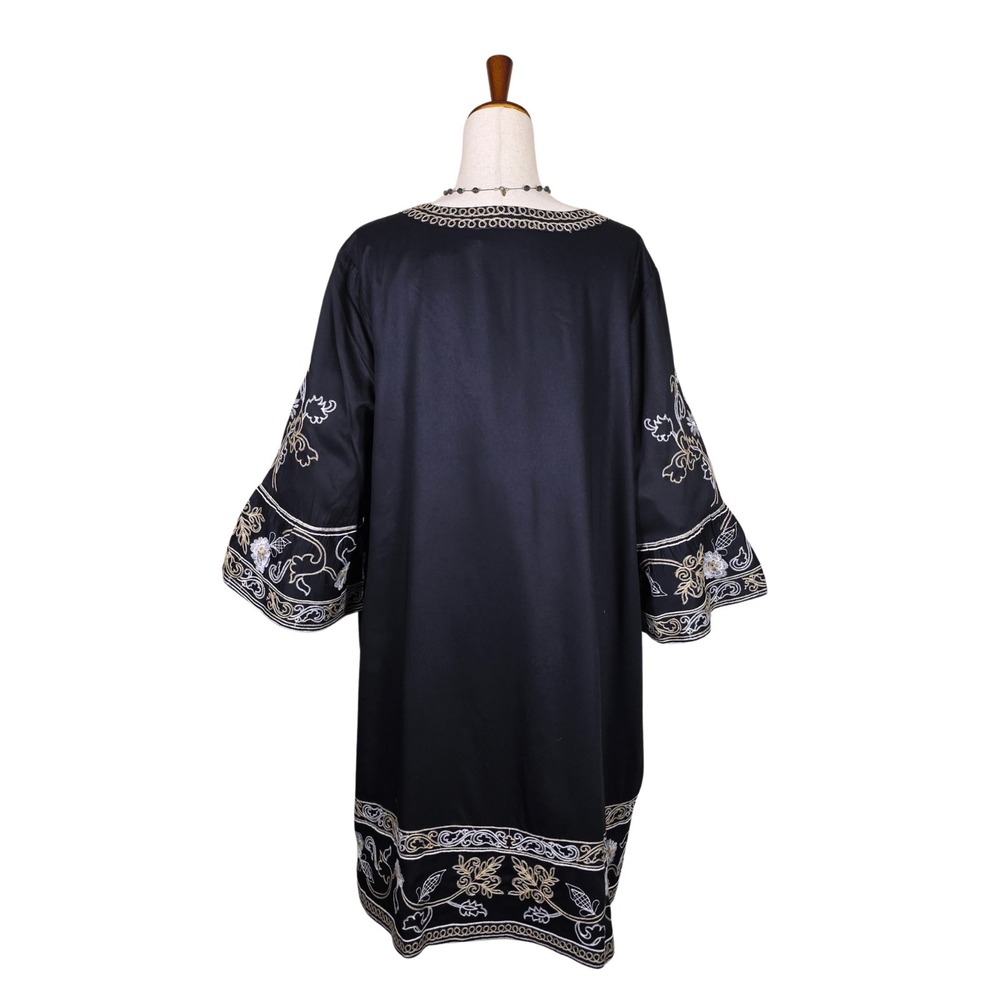Soft Surroundings Dress 2X Hand Embroidered Tunic Bell Sleeves Boho MSRP $150 - Picture 7 of 12